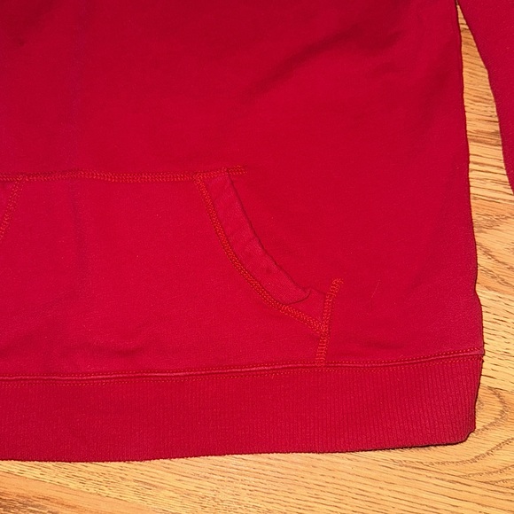 Men’s Hollister Red Drawstring Hoodie with Chest and Sleeve Logo - Picture 6 of 8
